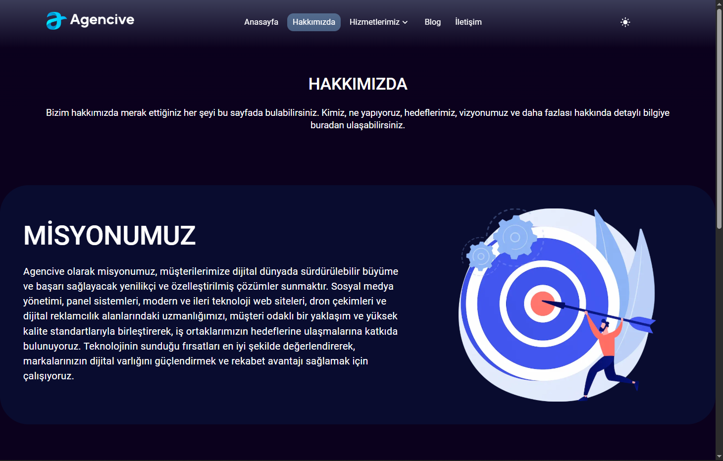 Agencive Web Sitesi - Hizmetler Sayfası