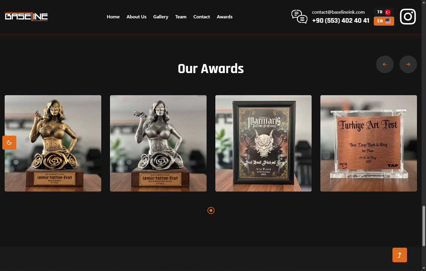 Baseline Ink - Ödüller Bölümü